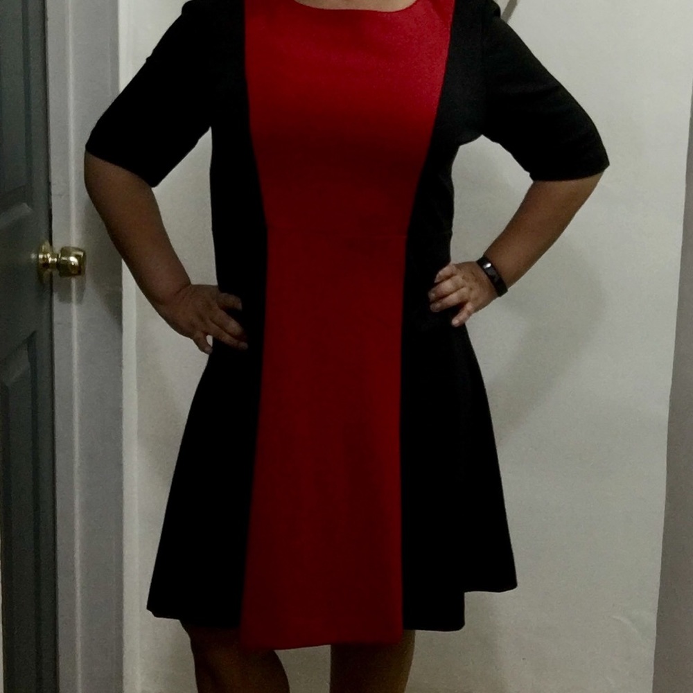 Style & Co. red/black color block dress